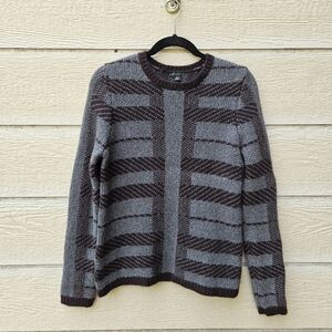 Ann Taylor gray and brown sweater angora alpaca size medium